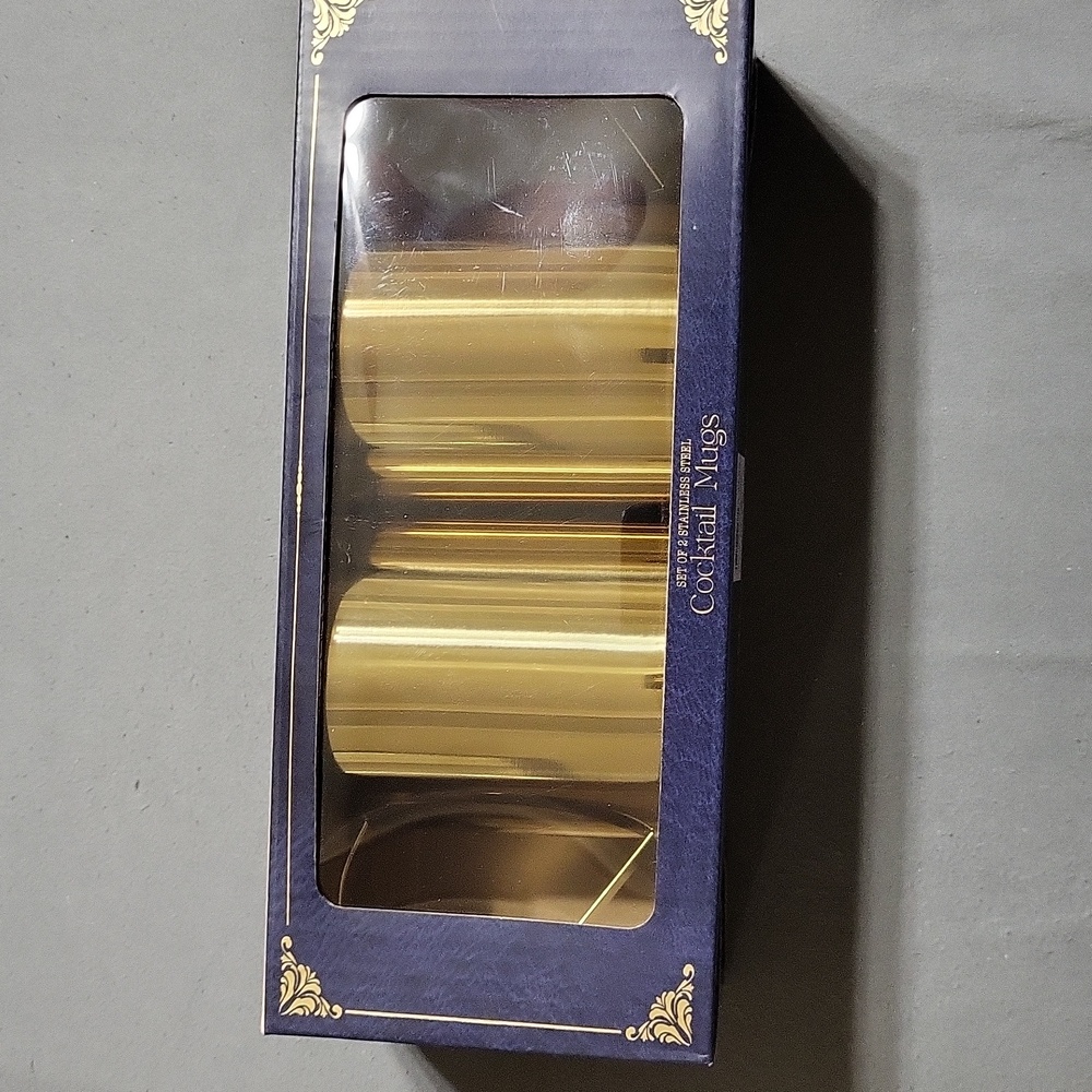 Cocktail Mugs, set of two, brass